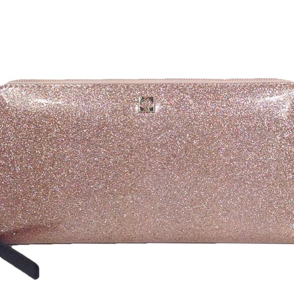 NEW Kate Spade Rose Gold Glitter Wallet